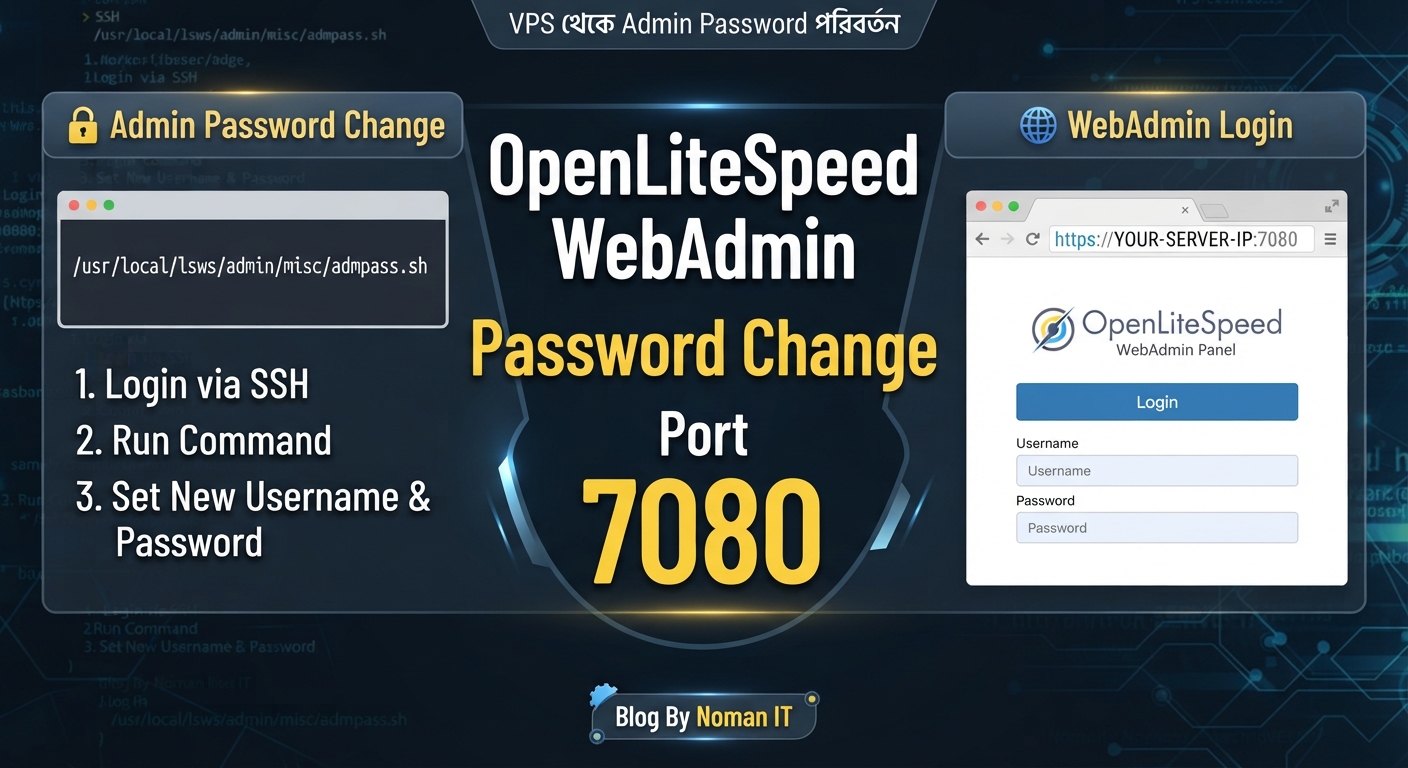 OpenLiteSpeed WebAdmin Password Change – VPS থেকে Admin Password পরিবর্তন