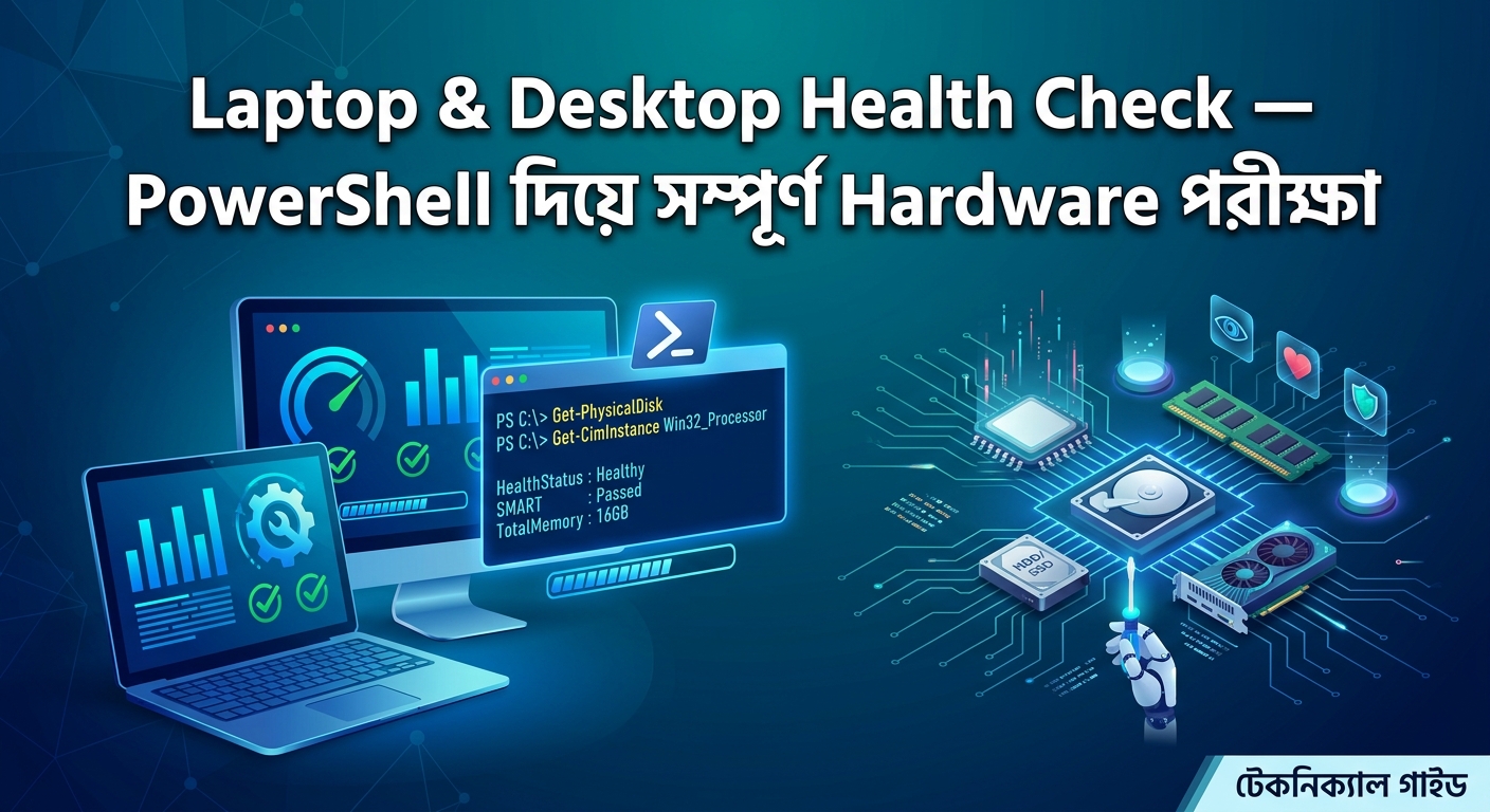 Laptop & Desktop Health Check — PowerShell দিয়ে সম্পূর্ণ Hardware পরীক্ষা